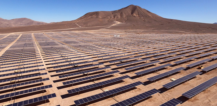 Solar farm aerial view representing aged lead database reactivation targets